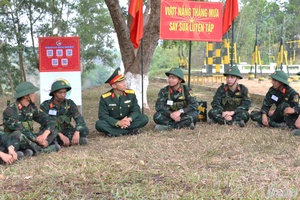 Very first days in military environment of new recruits