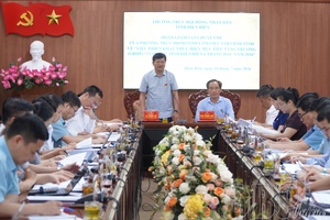 Delegation of Standing Board of Điện Biên provincial People’s Council works with provincial People’s Committee
