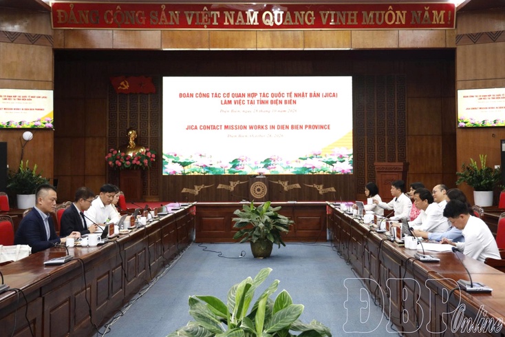 Điện Biên leader works with JICA delegation